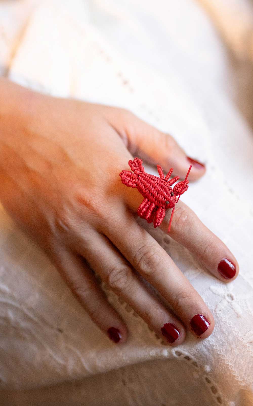 Red Medallion Earring