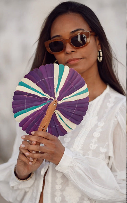 PURPLE TURQUOISE PAI PAI FAN