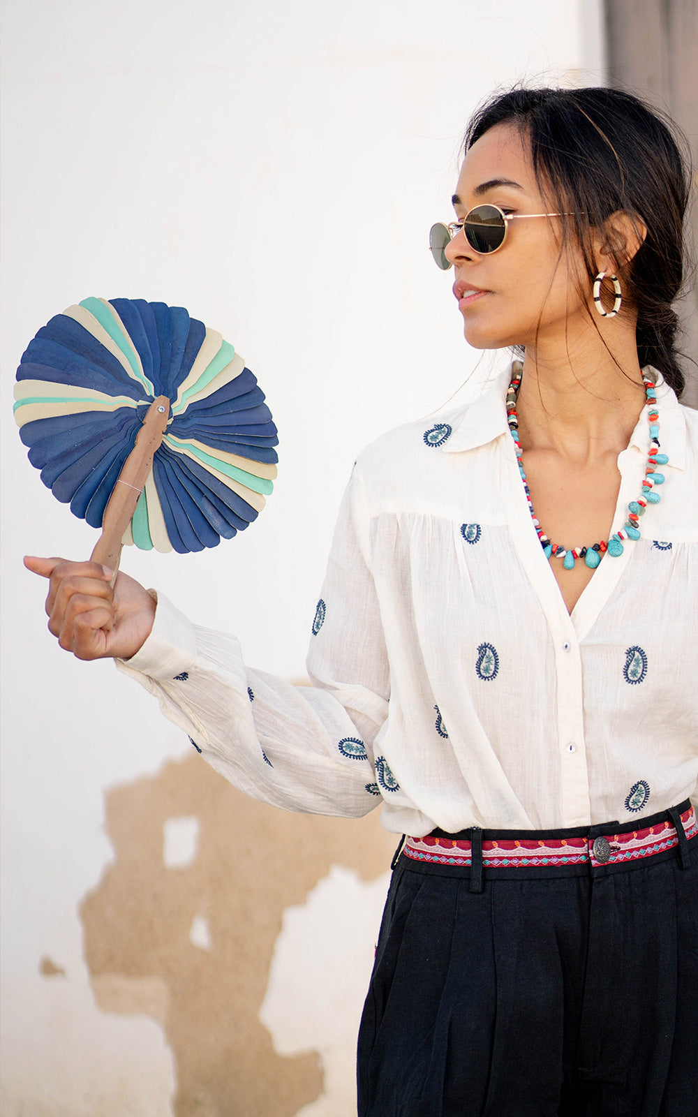 TURQUOISE BLUE PAI PAI FAN