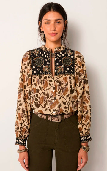 BLUSA AMELIA KHAKI FOREST