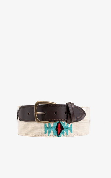 PEARL GREY AZTEC BELT