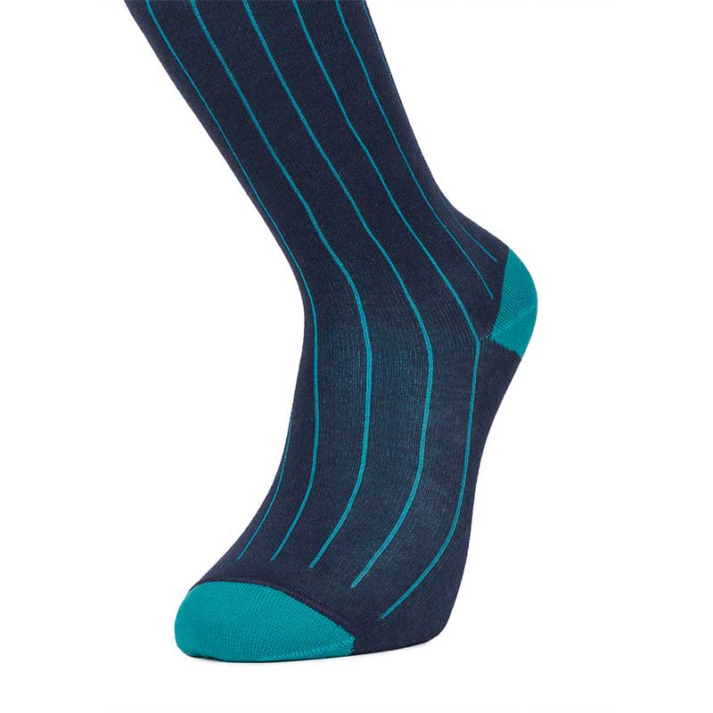 Turquoise blue green sock
