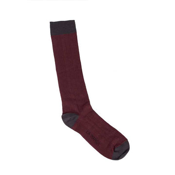 Gray burgundy sock