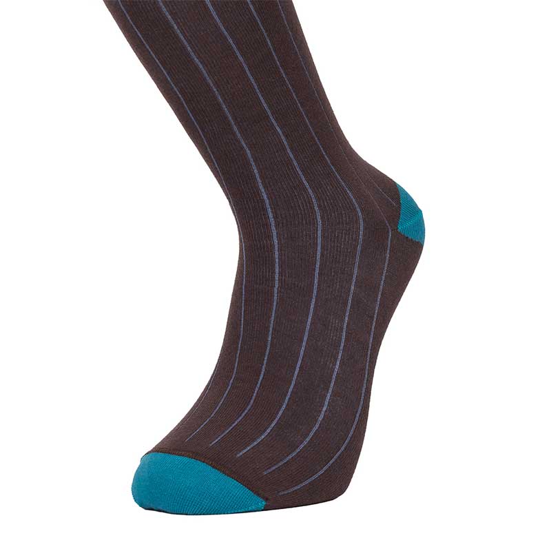 Brown blue sock