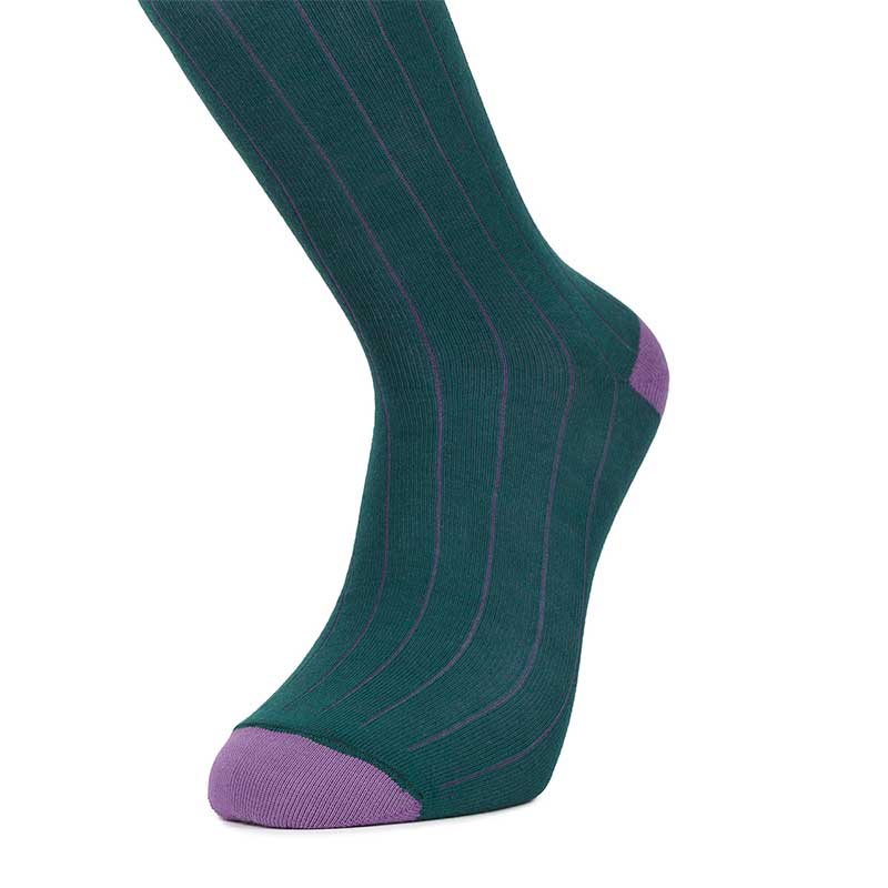 Petrol green lilac sock
