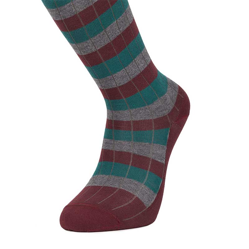 Burgundy striped socks