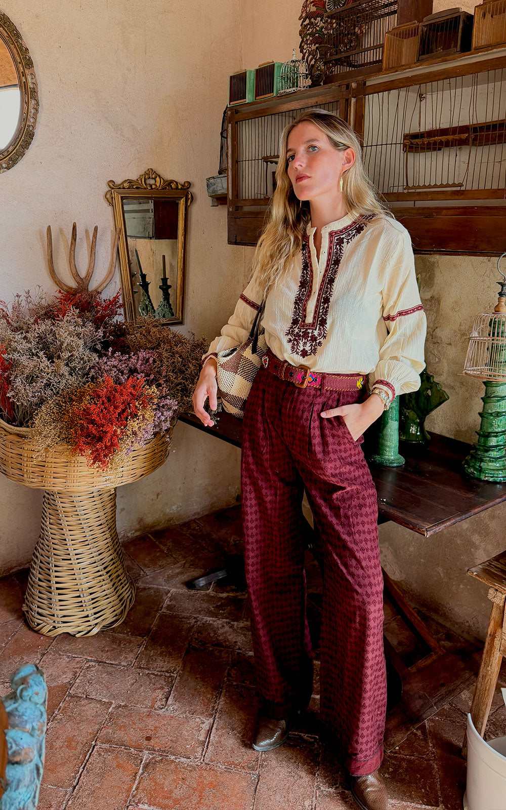 PANTALONES PACO BORDEAUX