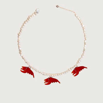 Three Lobsters Pearl Necklace