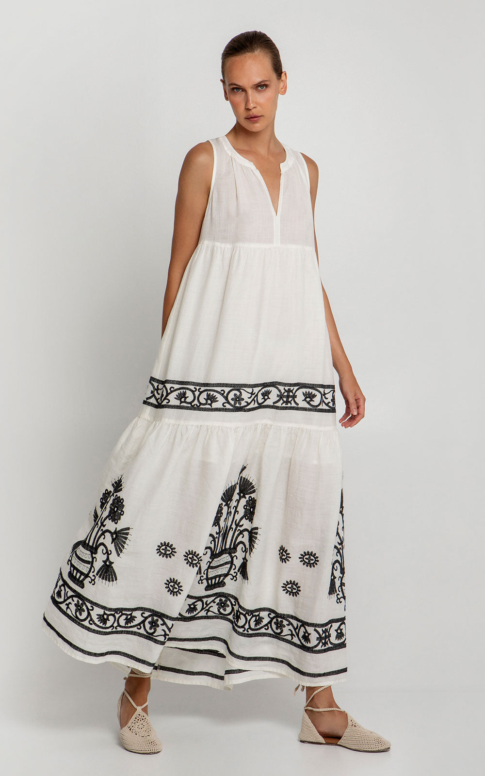 MAXI DRESS CREETE NATURAL BLACK