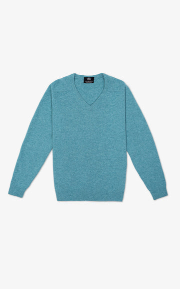 JERSEY DE PICO CELESTE GRISÁCEO