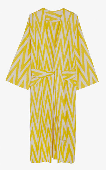 SUMMER KAFTAN IKAT YELLOW SPIKE