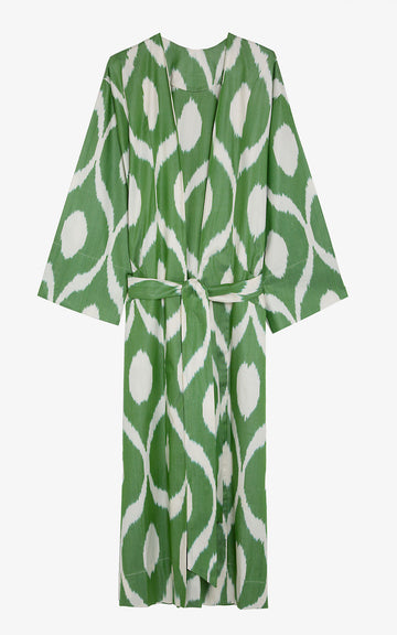 SUMMER KAFTAN IKATS BOHEMIAN GREEN