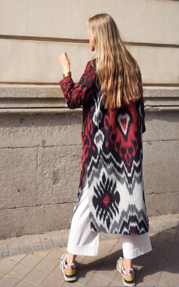 Kaftan Ikat Rojo Negro