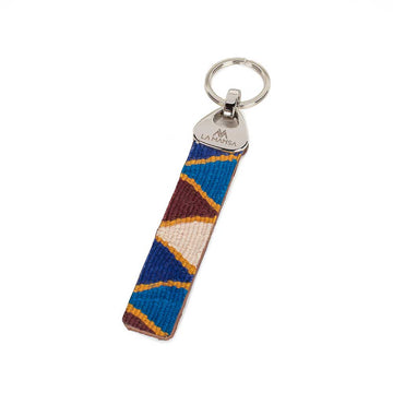 Mayan triangle turquoise brown keychain