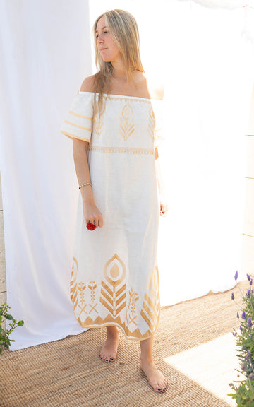 SHORT FEATHER DRESS WHITE LIGHT BLUE