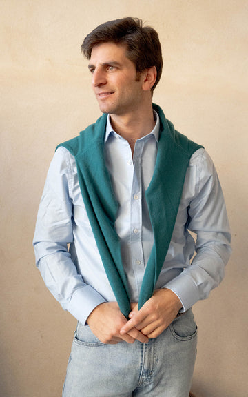 PETROLEUM GREEN CASHMERE SWEATER