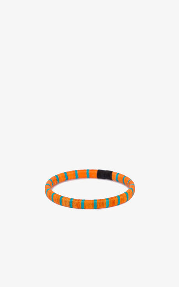 WENGUE BRACELET 5MM ORANGE TURQUOISE STRIPE
