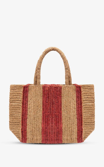 Raffia bag SISSI L RED