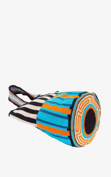 Bolso Wayuu Totem Stripes Turquesa