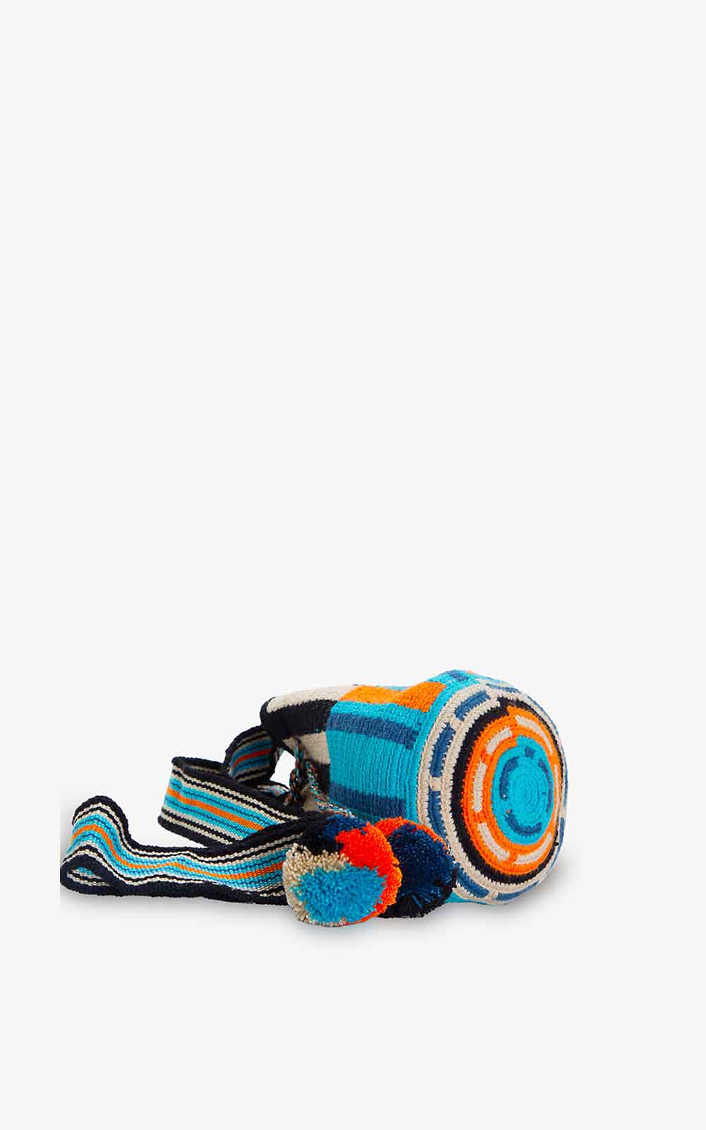 SMALL WAYUU BAG WITH TURQUOISE STRIPES
