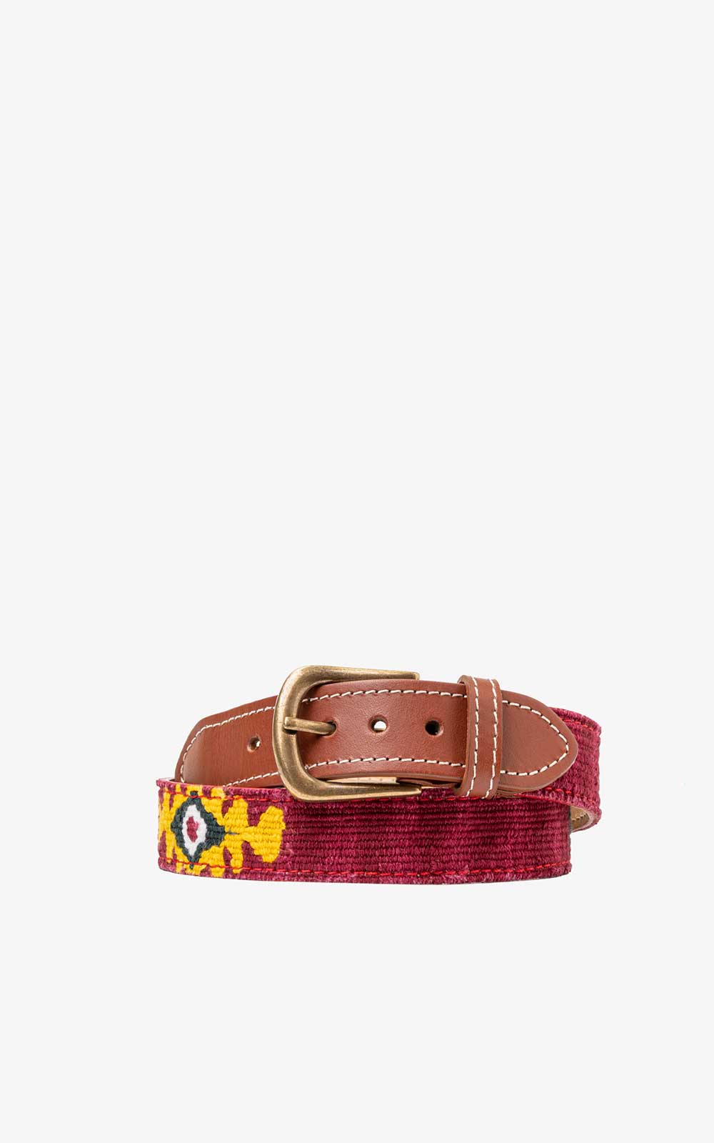 Burgundy Aztec Belt