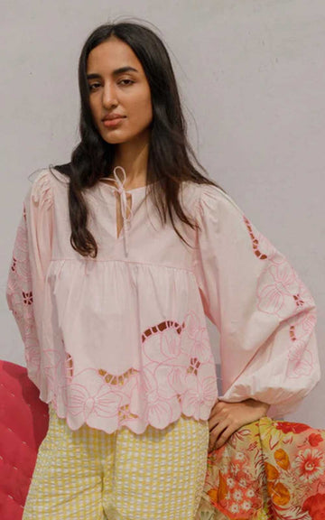 CORAL CHERRY BLOSSOM SHIRT