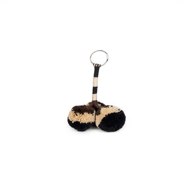 Beige chocolate pompom keychain