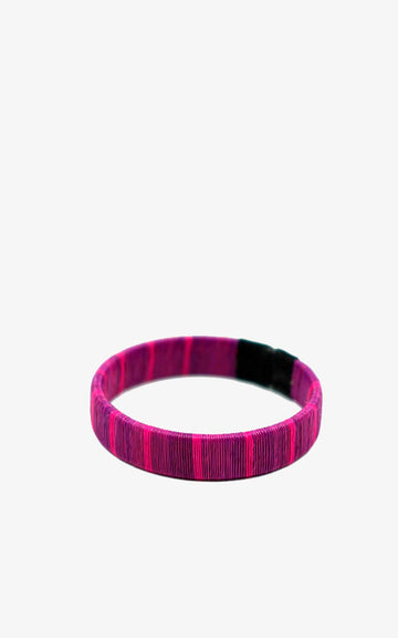 PULSERA WENGUE 10mm BUGANVILLA RAYAS ROSAS