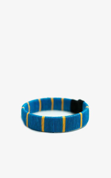 PULSERA WENGUE 10mm TURQUESA AMARILLO