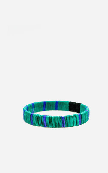 PULSERA WENGUE 10mm VERDE AZUL