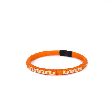 Pulsera Wengue Naranja Simbolo Beige