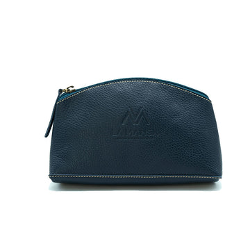 Navy suede toiletry bag