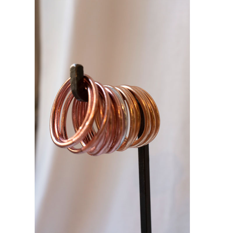 Pink gold leaf bracelet
