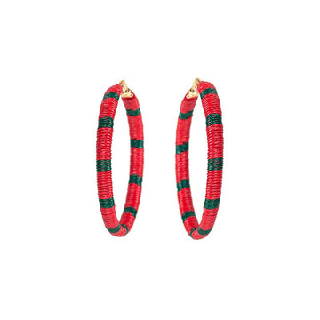 Benedicte Hoop Earring Green Red Green