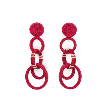 Red Grosso Hoop Triple Earring