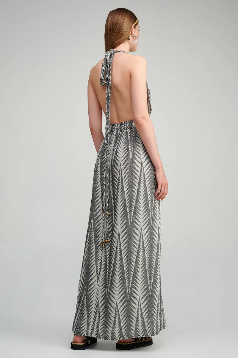 Gaia Dress Grey - Pearl & Caviar