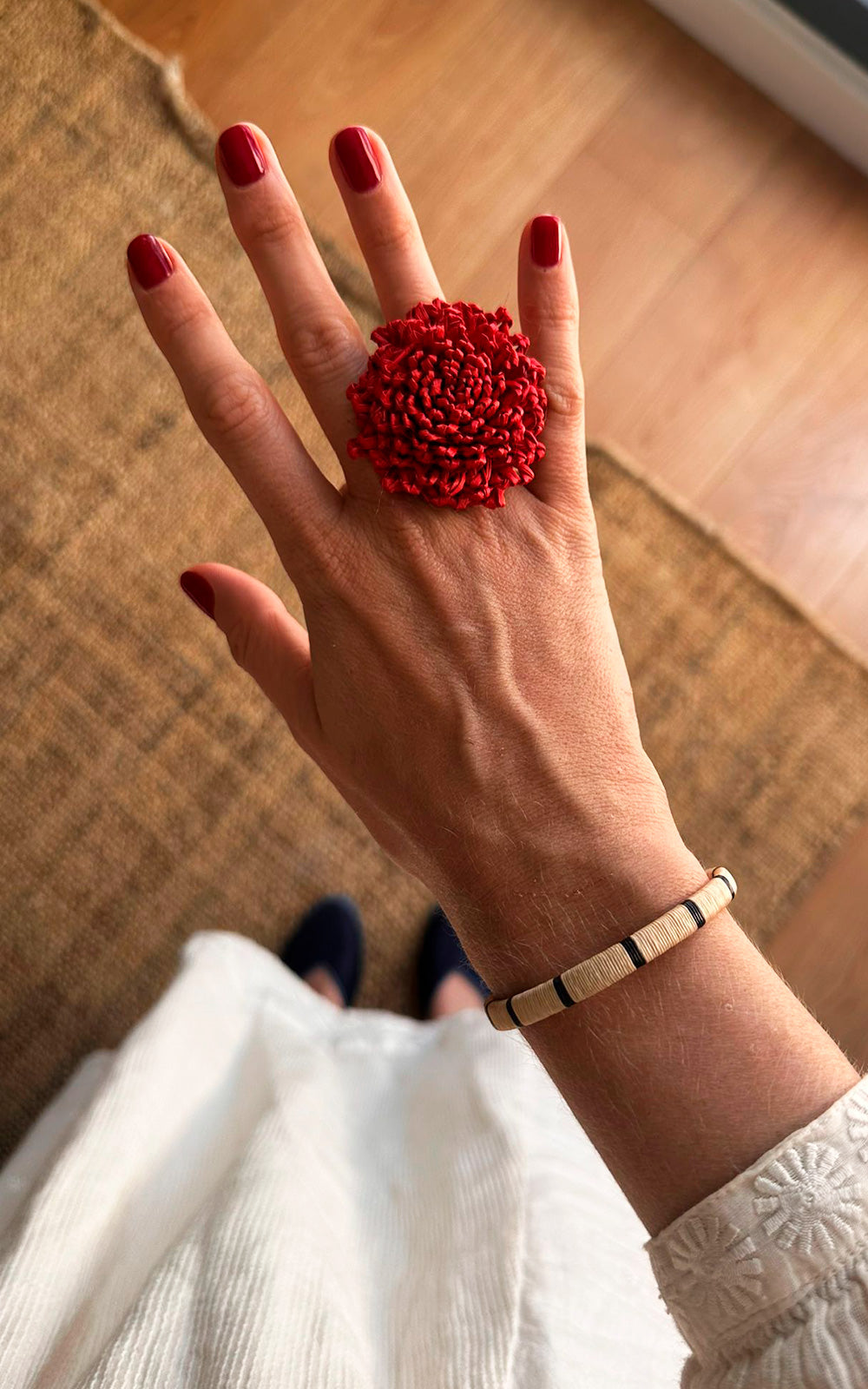 Red Medallion Earring