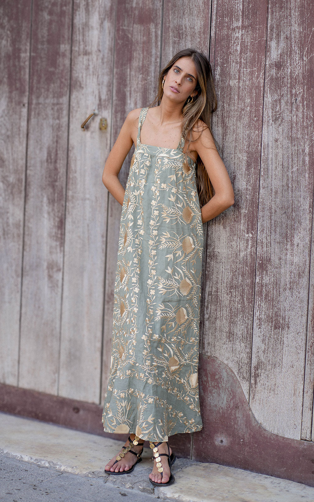 VESTIDO AZALEA SAGE GOLD