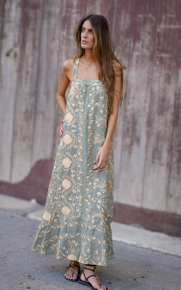 VESTIDO AZALEA SAGE GOLD