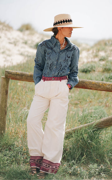 TROUSERS GILBERTO BURGUNDY
