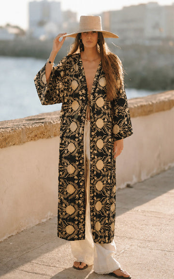 KIMONO MAGNOLIA BLACK GOLD
