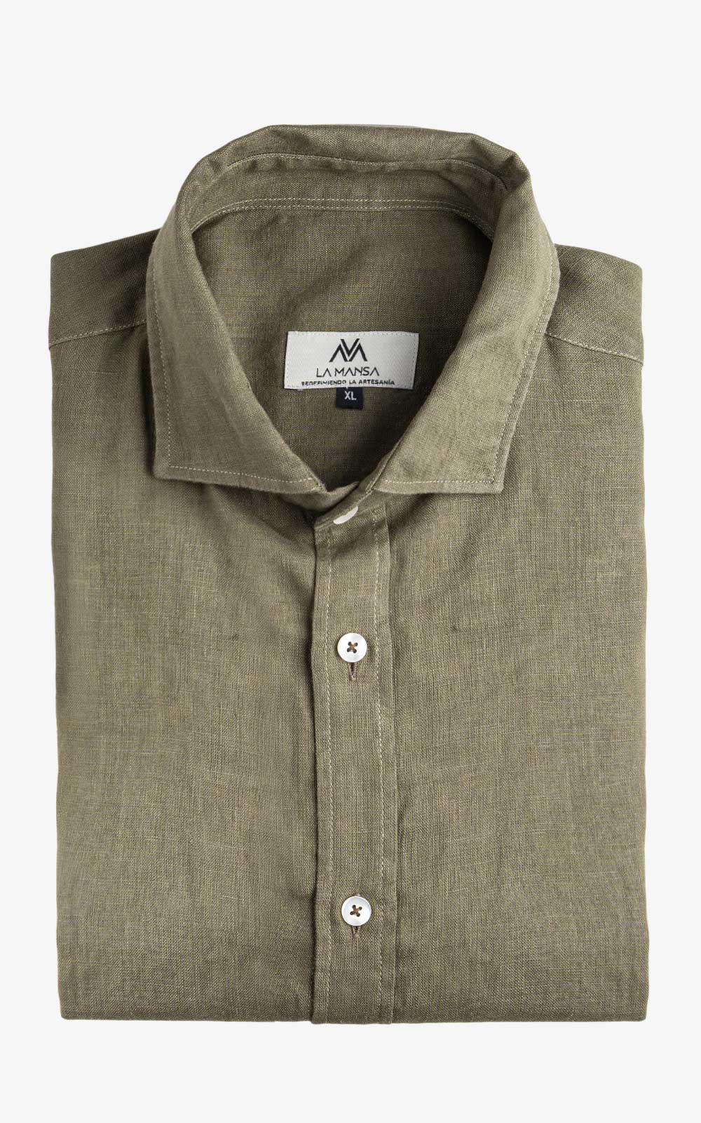 CAMISA LINO 100% KAKI