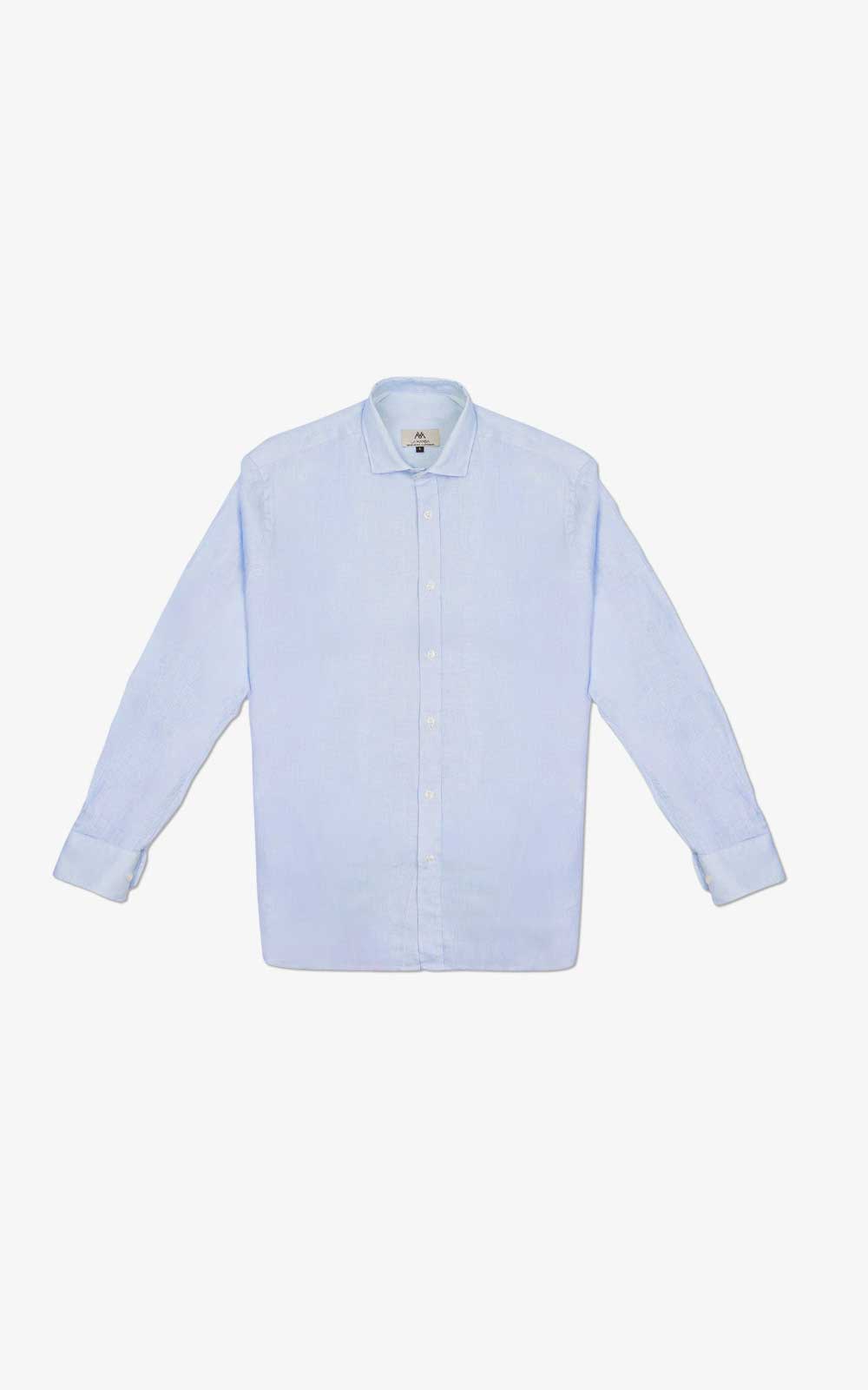 100% LIGHT BLUE LINEN SHIRT