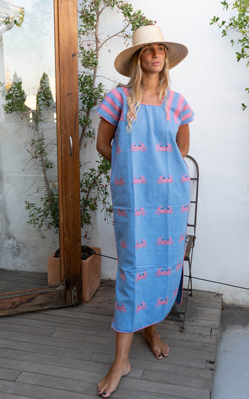 HUIPIL OAXACA LIGHT BLUE CRABS