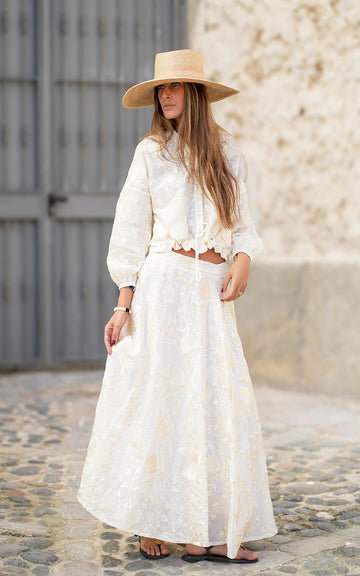 FALDA BLOSSOM WHITE CHAMPAGNE