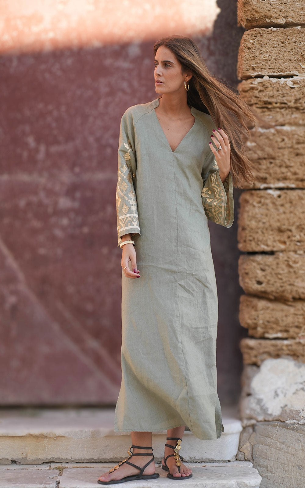 VESTIDO IOS SAGE GOLD