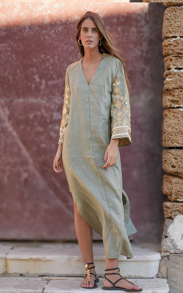 VESTIDO IOS SAGE GOLD