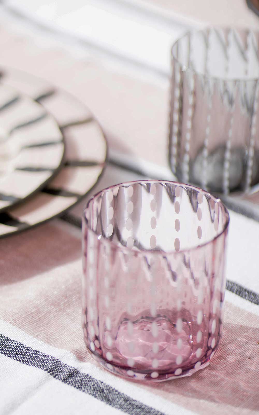 VASO PUNTOS MORADO