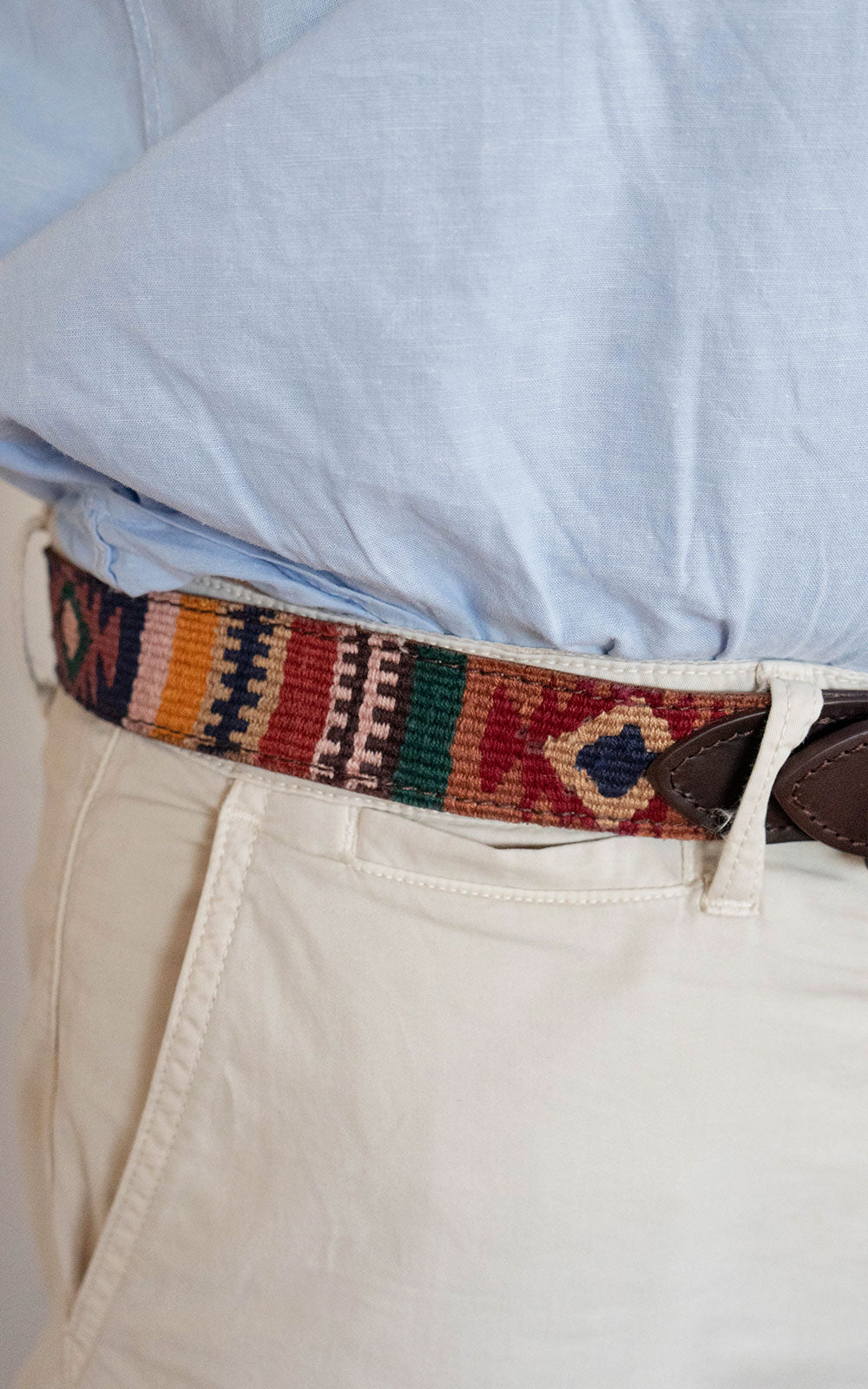 PEARL GREY AZTEC BELT