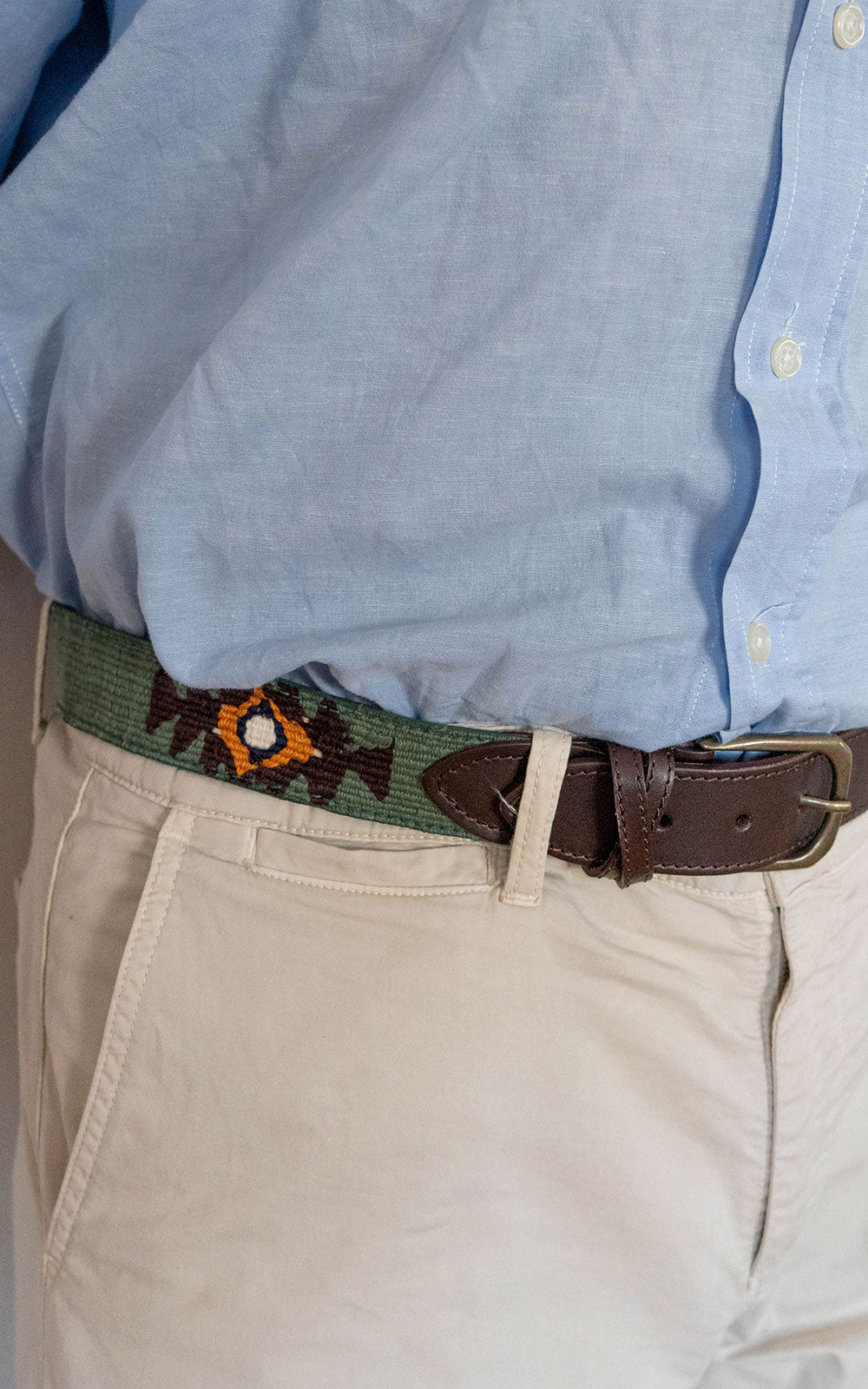 GREEN AZTEC CARRIAGE BELT